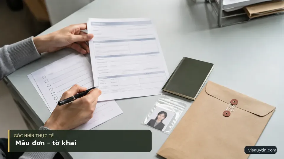 Chi tiết minh họa visa trong bài Mẫu đơn – tờ khai