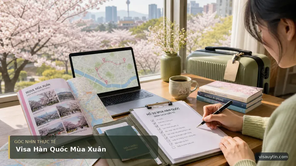 Visa Du Lịch Hàn Quốc – Hướng Dẫn Điểm Ngắm Hoa Xuân Đẹp Nhất — hình minh họa visa